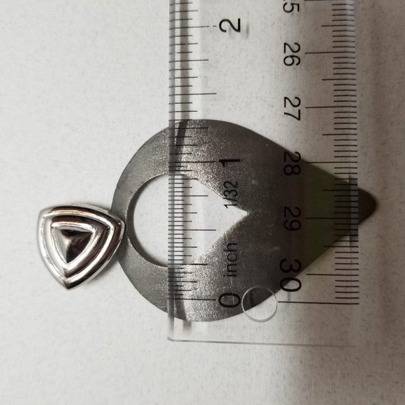 925 Sterling Silver Non Tarnish Open Teardrop Inverted Pear Shape Pendant - Picture 6 of 8